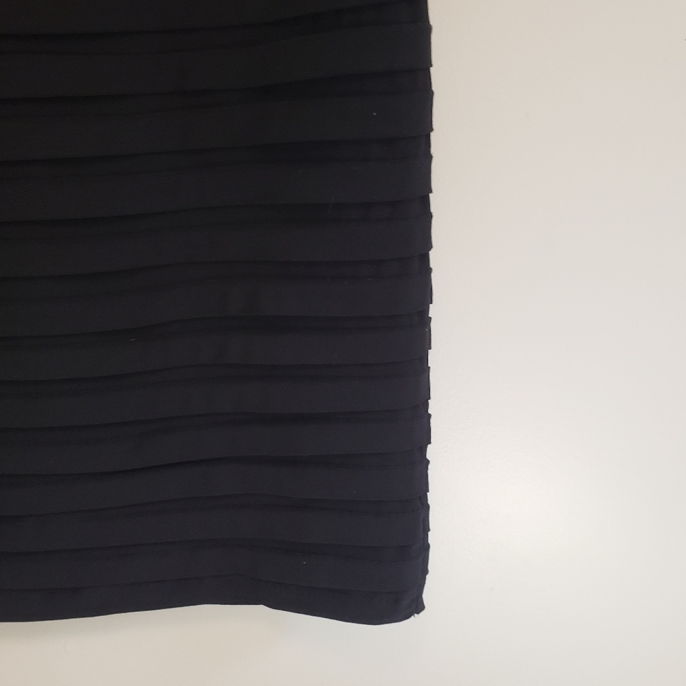 Adrianna Papell Bodycon Pleated Black Lace Cocktail Dress Size 10 - Picture 4 of 12